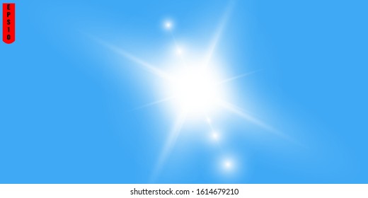 Glow isolated white transparent light effect set, glare, explosion, sparkle, line, sun flare, spark and stars. Abstract design effect element.