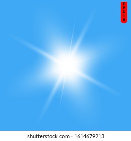 Glow isolated white transparent light effect set, glare, explosion, sparkle, line, sun flare, spark and stars. Abstract design effect element.