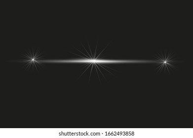 Glow isolated white transparent light effect set, glare, explosion, sparkle, line, sun flare, spark and stars. Abstract design effect element.