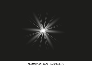 Glow isolated white transparent light effect set, glare, explosion, sparkle, line, sun flare, spark and stars. Abstract design effect element.