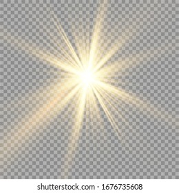 Glow isolated white transparent light effect set, lens flare, explosion, glitter, line, sun flash, spark and stars. Abstract special effect element design.