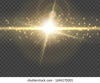 Glow isolated white transparent light effect set, lens flare, explosion, glitter, line, sun flash, spark and stars. Abstract special effect element design. Shine ray with lightning, sparkling round