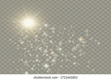 Glow isolated white transparent light effect set, lens flare, explosion, glitter, line, sun flash, spark and stars. Abstract special effect element design. Shine ray with lighting, sparkling round.