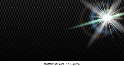 Efecto luminoso transparente blanco aislado brillante, resplandor, explosión, brillo, línea, destello solar, chispa y estrellas. Elemento de efecto de diseño abstracto.