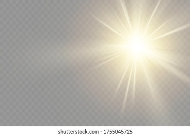 Glow isolated white transparent light effect set, lens flare, explosion, glitter, line, sun flash, spark and stars. Abstract special effect element design. Shine ray with lightning, sparkling round