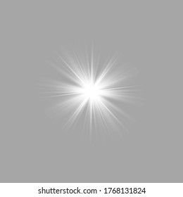 Juego de efecto luminoso transparente blanco aislado de brillo, lente inflamada, explosión, brillo, línea, flash solar, chispa y estrellas. Resumen de diseño de elementos de efecto especial.