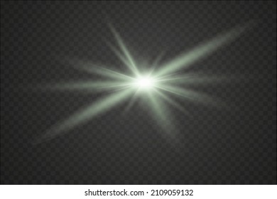 Glow isolated white transparent light effect set, lens flare, explosion, glitter, line, sun flash, spark and stars