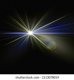 Glow isolated white transparent light effect set, lens flare, explosion, glitter, line, sun flash, spark and stars