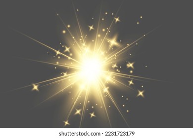 Glow isolated white transparent light effect set. lens flare, explosion, glitter, dust, line, sun flash, spark and stars, spotlight, curve twirl. Sunlight, abstract special effect.