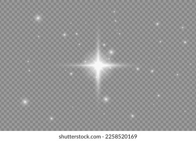 Glow isolated white transparent light effect set, lens flare, line, sun flash, spark and stars. Abstract special effect element design. Shine ray with lighting, sparkling round.