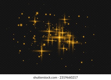 Glow isolated white transparent light effect set, lens flare, explosion, glitter, dust, line, sun flash, spark and stars, spotlight, curve twirl. Sunlight, abstract special effect.
