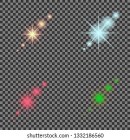 Glow isolated yellow light effect, lens flare, explosion, glitter, line, sun flash, spark and stars. Abstract special effect element design