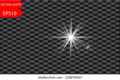Glow isolated yellow light effect, lens flare, explosion, glitter, line, sun flash, spark and stars. Abstract special effect element design
