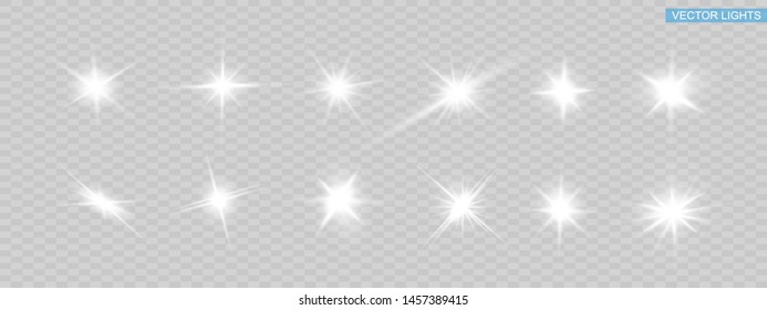 Glow isolated yellow light effect, lens flare, explosion, glitter, line, sun flash, spark and stars. Abstract special effect element design.
