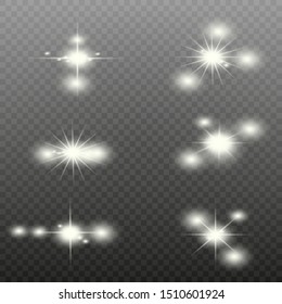 Glow isolated yellow light effect, lens flare, explosion, glitter, line, sun flash, spark and stars. Abstract special effect element design.