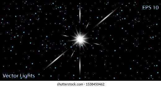 Glow isolated yellow light effect, lens flare, explosion, glitter, line, sun flash, spark and stars. Abstract special effect element design.