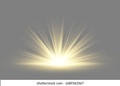 Glow isolated yellow light effect, lens flare 