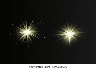 Glow isolated yellow light effect, lens flare 