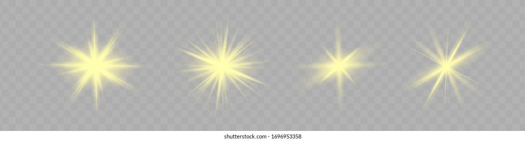 Glow isolated yellow light effect, lens flare 