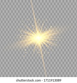 Glow isolated yellow light effect, lens flare 