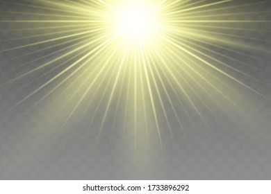 Glow isolated yellow light effect, lens flare 