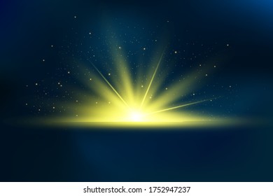 Glow isolated yellow light effect, lens flare 