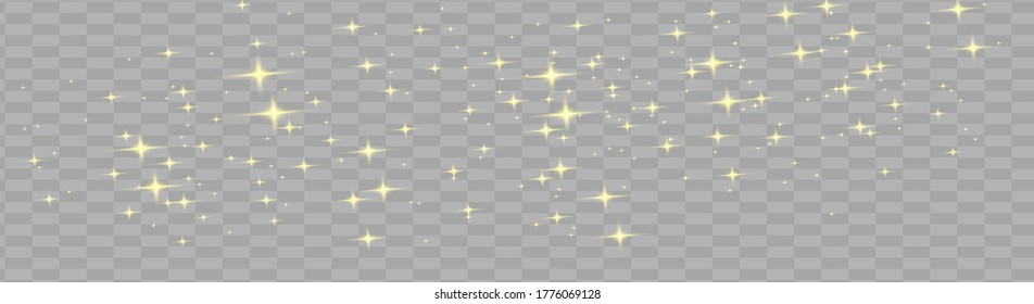 Efecto luminoso amarillo aislado y brillante, bengala de lente.
