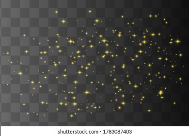 Efecto luminoso amarillo aislado y brillante, bengala de lente.
