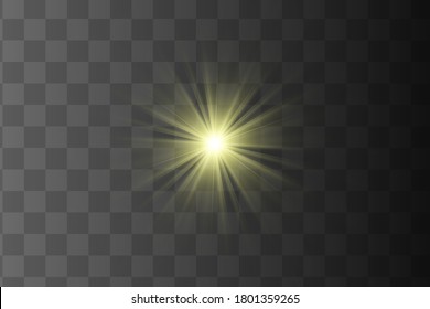 Glow isolated yellow light effect, lens flare 