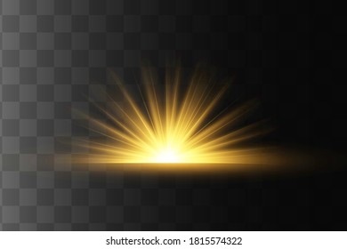 Glow isolated yellow light effect, lens flare 