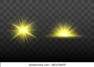 Glow isolated yellow light effect, lens flare 