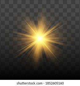 Glow isolated yellow light effect, lens flare 