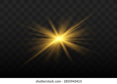 Glow isolated yellow light effect, lens flare