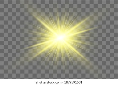 Glow isolated yellow light effect, lens flare 