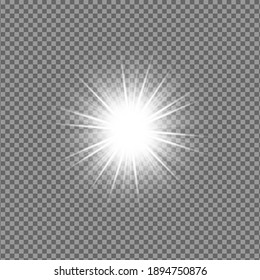 Juego de efecto luminoso amarillo aislado brillante, lente inflamada, explosión, brillo, línea, flash solar y estrellas. Resumen de diseño de elementos de efecto especial. Rayos brillantes con un rayo. Estrellas de oro brillante y hermosas