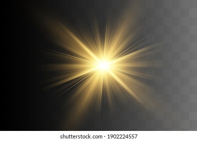 Glow isolated yellow light effect, lens flare 