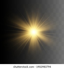 Glow isolated yellow light effect, lens flare 
