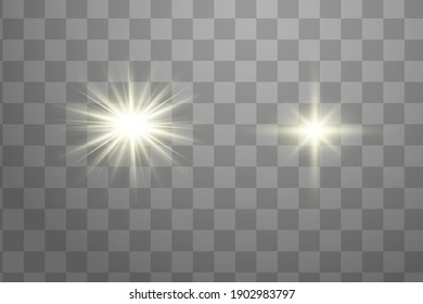 Glow isolated yellow light effect, lens flare 