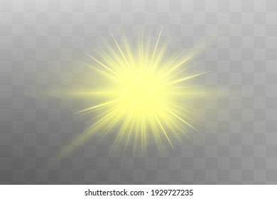 Glow Isolated Yellow Light Effect, Lens Flare 