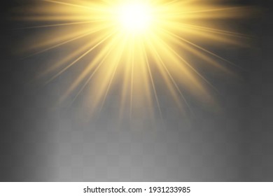 Glow isolated yellow light effect, lens flare 