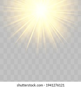 Glow isolated yellow light effect, lens flare 