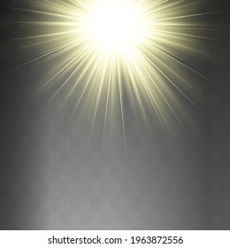 Glow isolated yellow light effect, lens flare