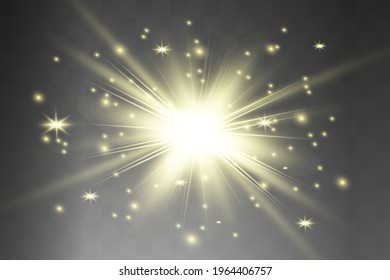 Glow isolated yellow light effect, lens flare