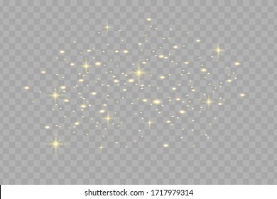 Luminoso efecto transparente amarillo aislado, lente de lente, explosión, brillo, línea, luz solar, chispa y estrellas. Diseño abstracto de elementos de efecto especial.