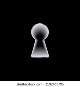 Glow Keyhole on dark wall with light. Vector