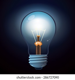 glow lamp isolated on dark background