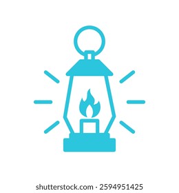 Glow of the Lantern Flame, Blue icon on white background
