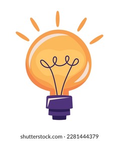 glow light bulb icon isolated