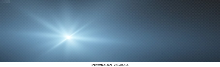 Glow light effect, Bright sun or star. Vector transparent sunlight. Special flash light effect. Sun or spotlight beams. Bright flash. Shine star.Flash Light  Flash Theme, Realistic lens flares, light