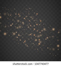 Glow light effect.  Christmas flash ConceptGold sparkle dust. Vector illustration. 